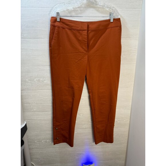 Ann Taylor Factory Womens Rust Orange Pants Size 6 With Side Button Detail & Poc - Picture 7 of 12